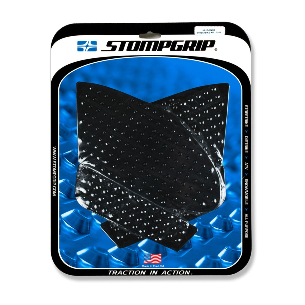 [STG55-10-0143B] StompGrip Volcano Streetbike Black Traction Kit