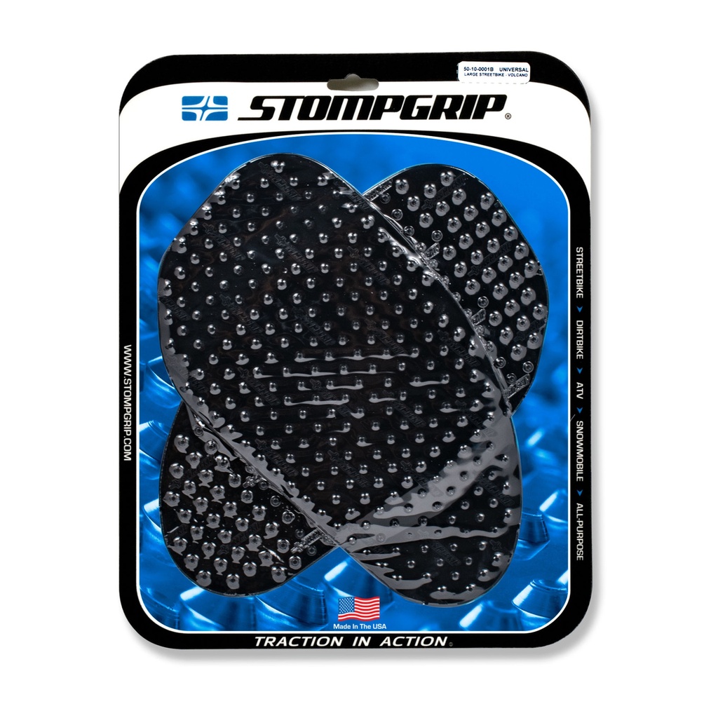[STG50-10-0001B] StompGrip Volcano Streetbike Black Universal Traction Kit