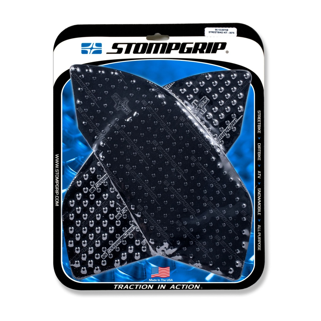 [STG55-10-0075B] StompGrip Volcano Streetbike Black Traction Kit