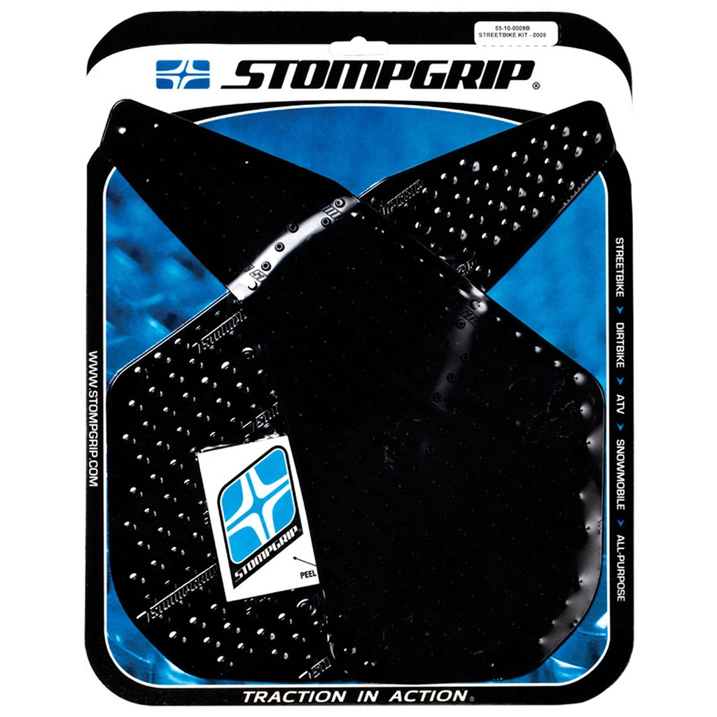 [STG55-10-0009B] StompGrip Volcano Streetbike Black Traction Kit