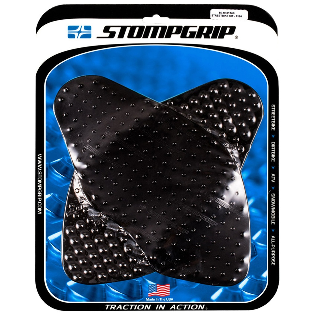 [STG55-10-0124B] StompGrip Volcano Streetbike Black Traction Kit