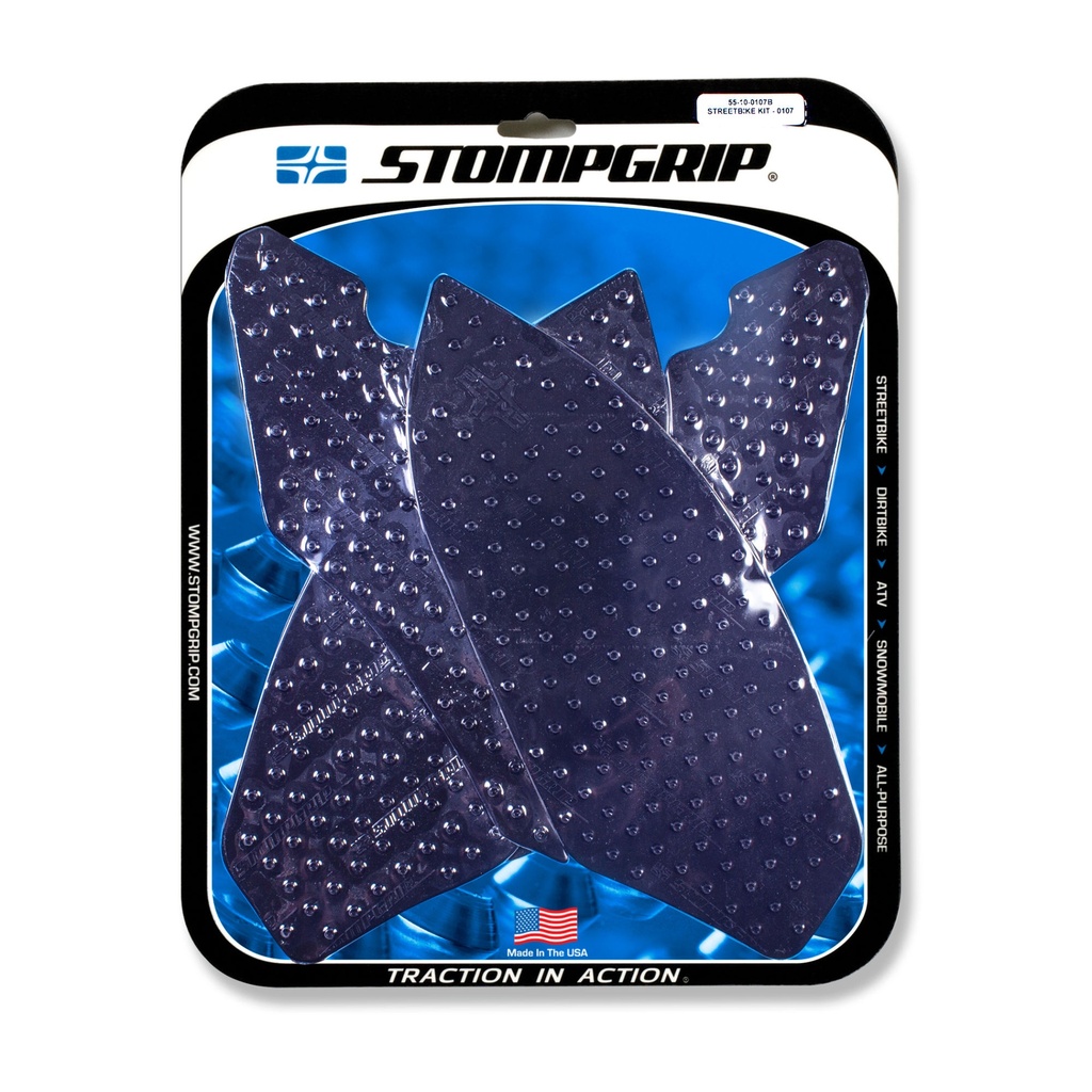 [STG55-10-0107B] StompGrip Volcano Streetbike Black Traction Kit