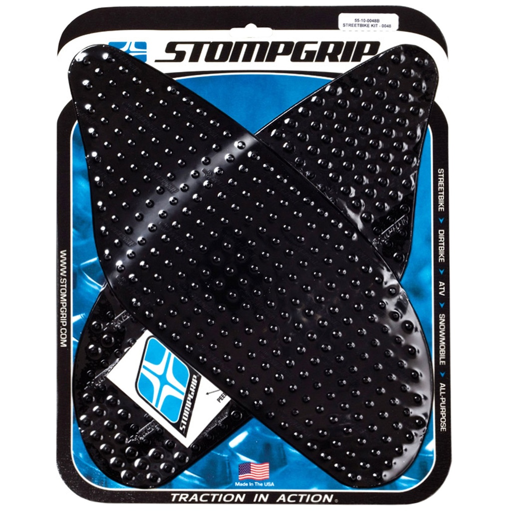 [STG55-10-0048B] StompGrip Volcano Streetbike Black Traction Kit
