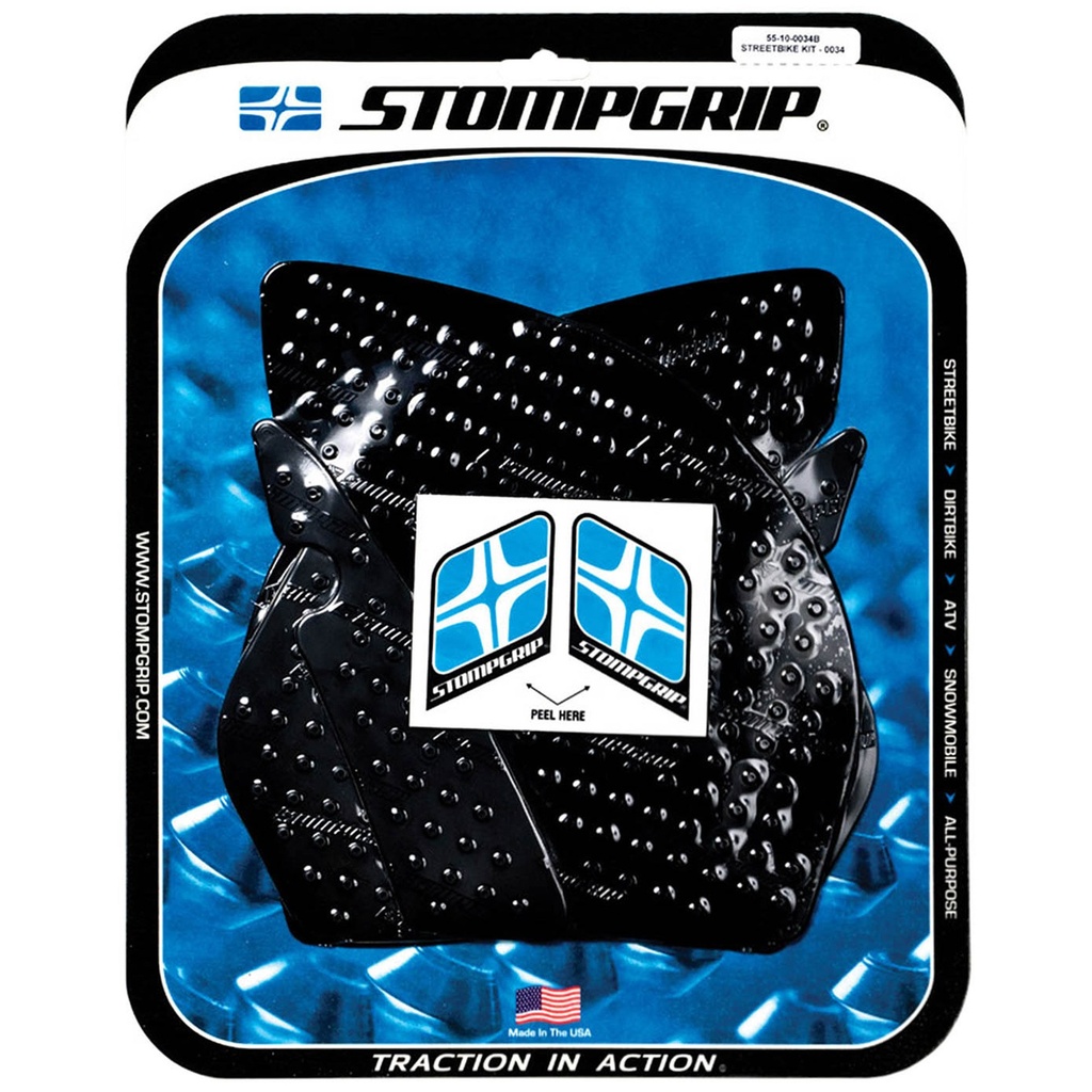 [STG55-10-0034B] StompGrip Volcano Streetbike Black Traction Kit