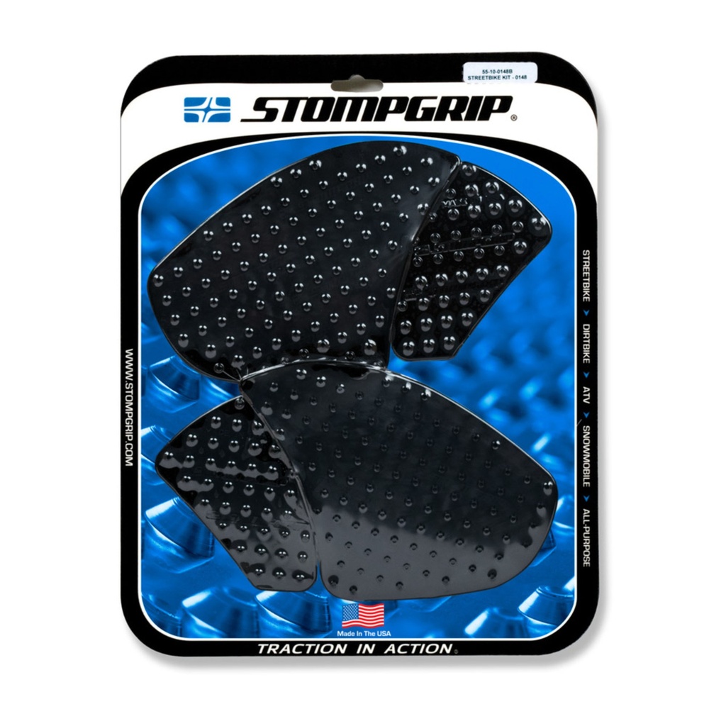 [STG55-10-0148B] StompGrip Volcano Streetbike Black Traction Kit