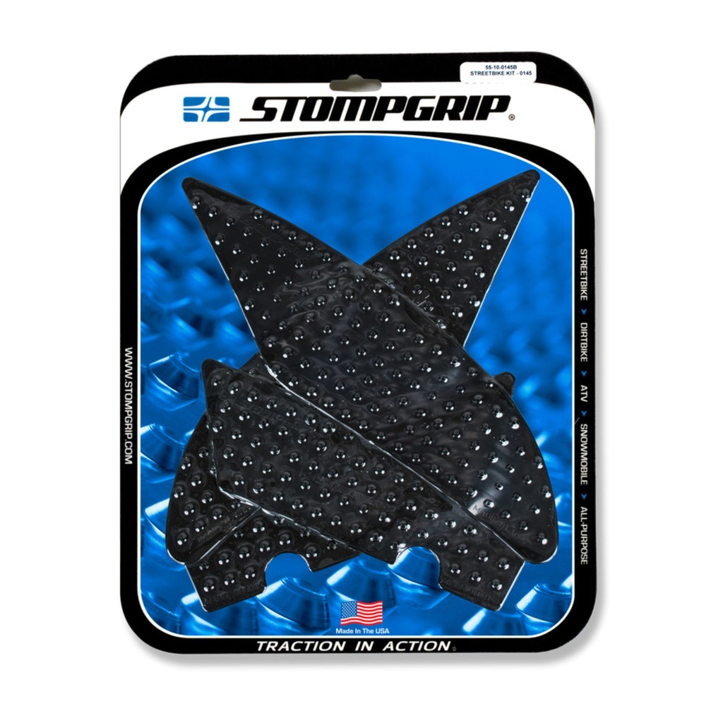 [STG55-10-0145B] StompGrip Volcano Streetbike Black Traction Kit