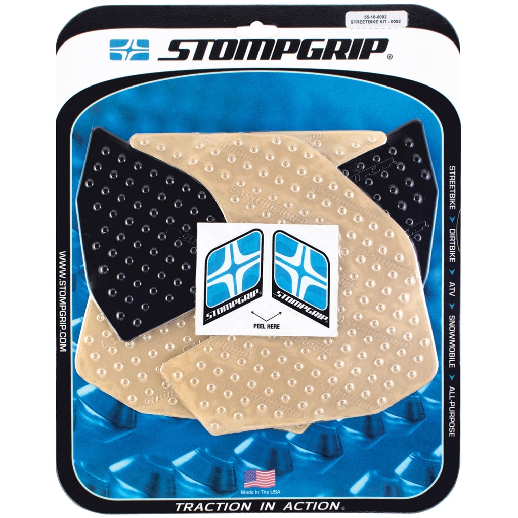 [STG55-10-0092] StompGrip Volcano Streetbike Clear Traction Kit