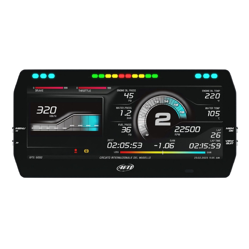 [7001312-3817985] AIM MXT 1.3 Dash Logger (10" Colour TFT Display) (0.5m Cable)