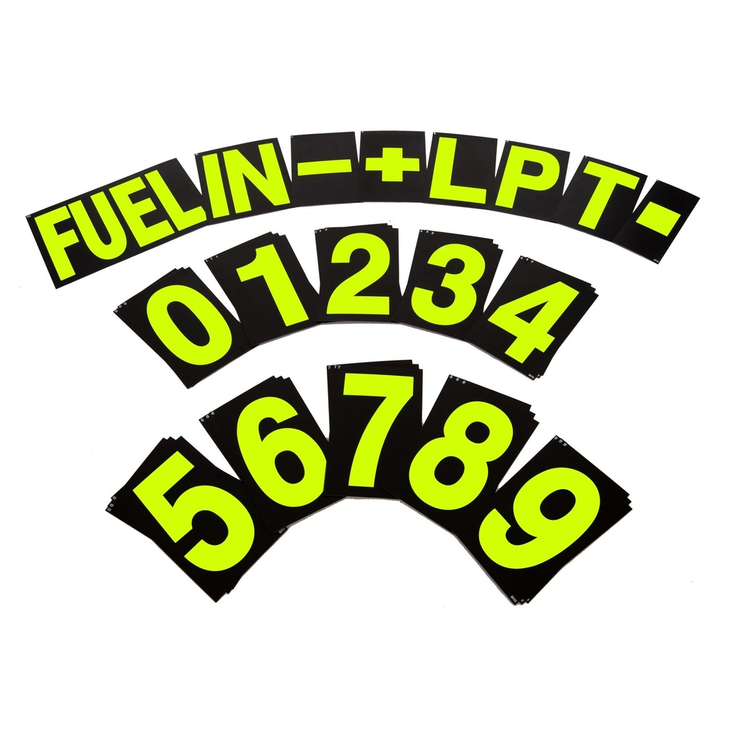 B-G Racing Standard Pit Board Number Sets