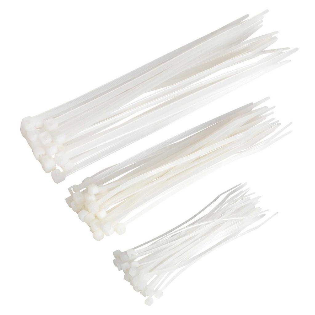 [SEACT75W] Sealey Cable Ties Assorted White 75pc - CT75W