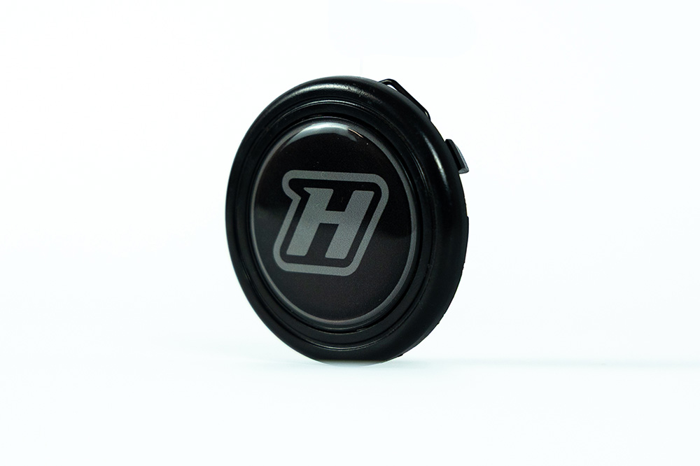 Grip Royal Horn Button - Grey on Black "H"
