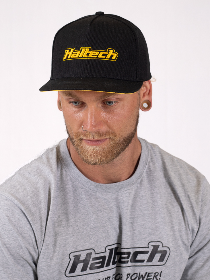 Haltech Snapback Cap - Black & Yellow Size: One size fits all