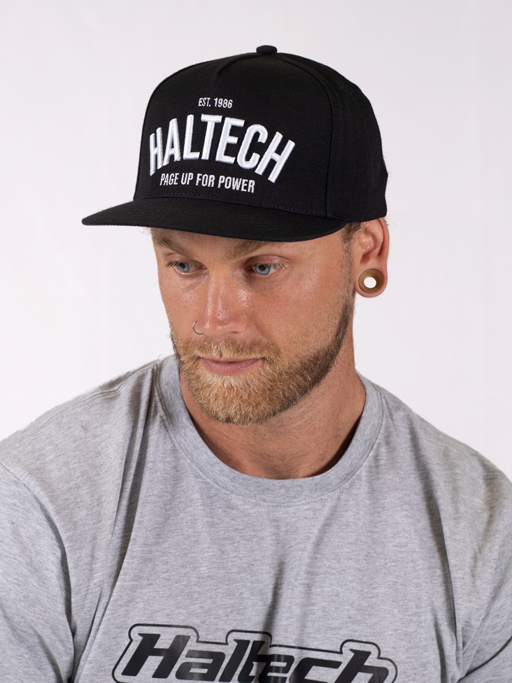 Haltech Snapback Cap - Black & White Size: One size fits all.