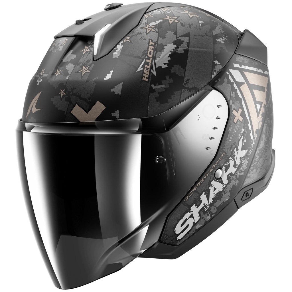 [5001861-3856543] Shark Skwal I3 Jet Graphic Motorcycle Helmet (M (57-58cm), Hellcat Black / White / Blue / Red)