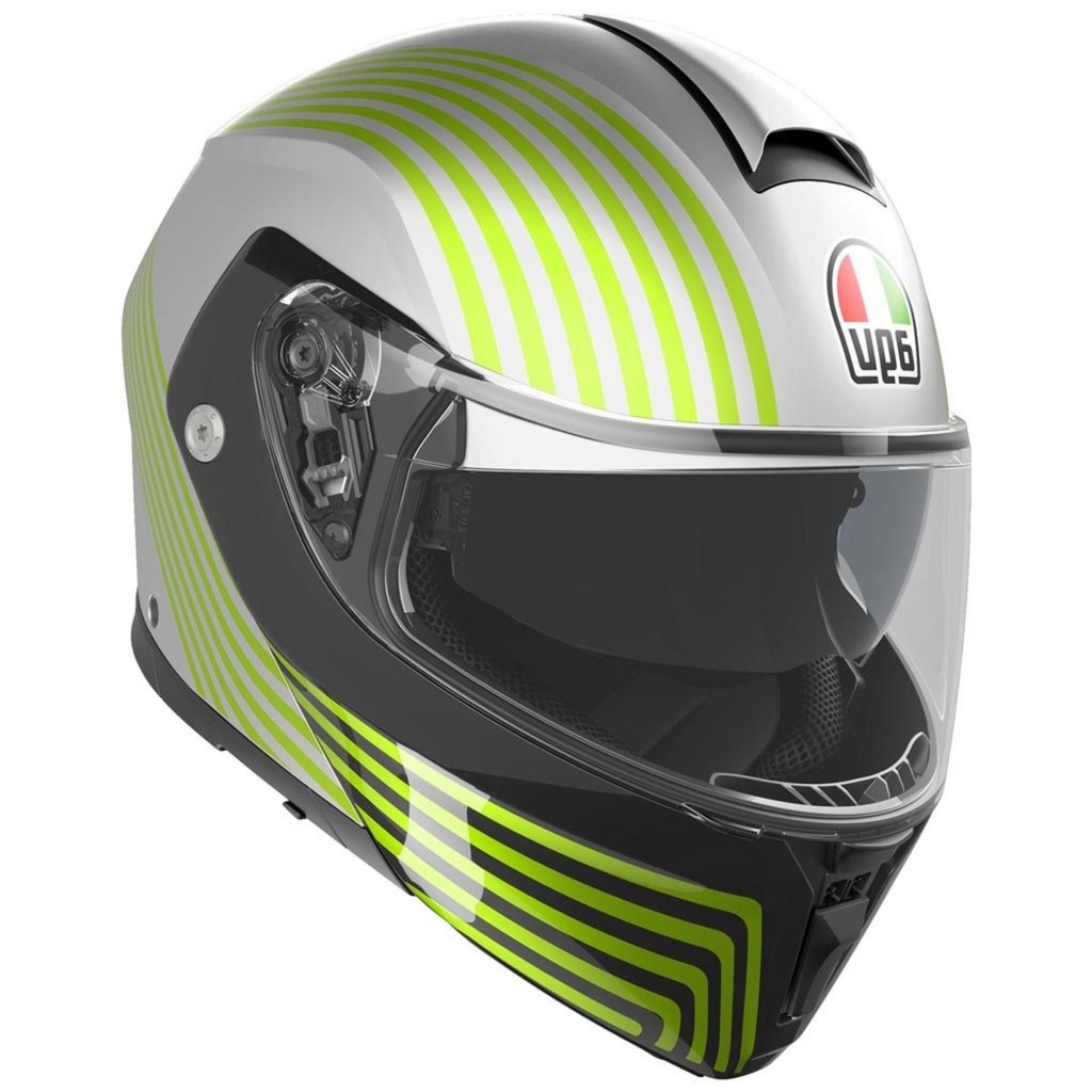 [5001620-3824371] AGV Street Modular Graphic Motorcycle Helmet (2XL (63cm), Resia Matt Black / Grey)