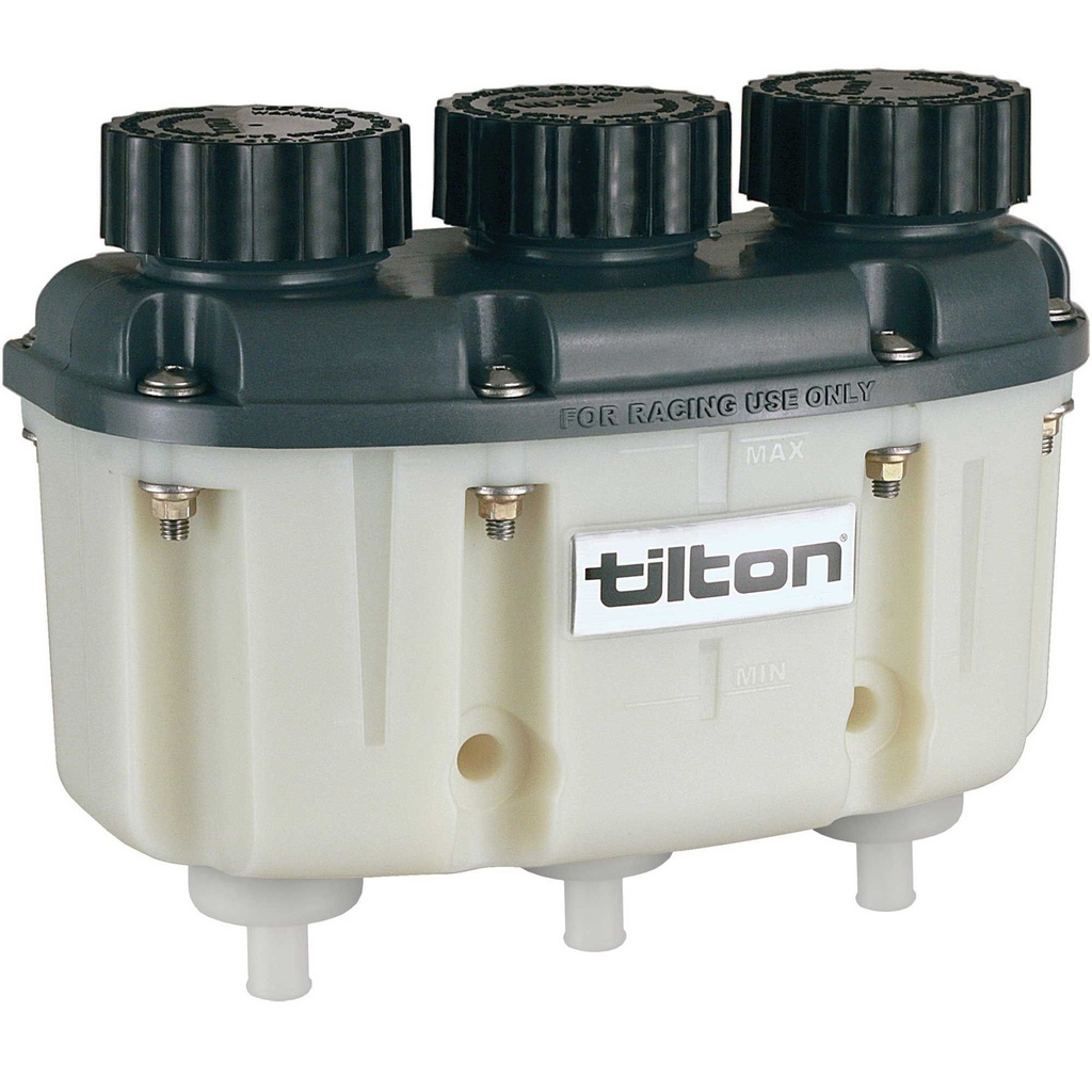 [243378-1687045] Tilton 3 Chamber Brake And Clutch Fluid Reservoir (Push On Hose)