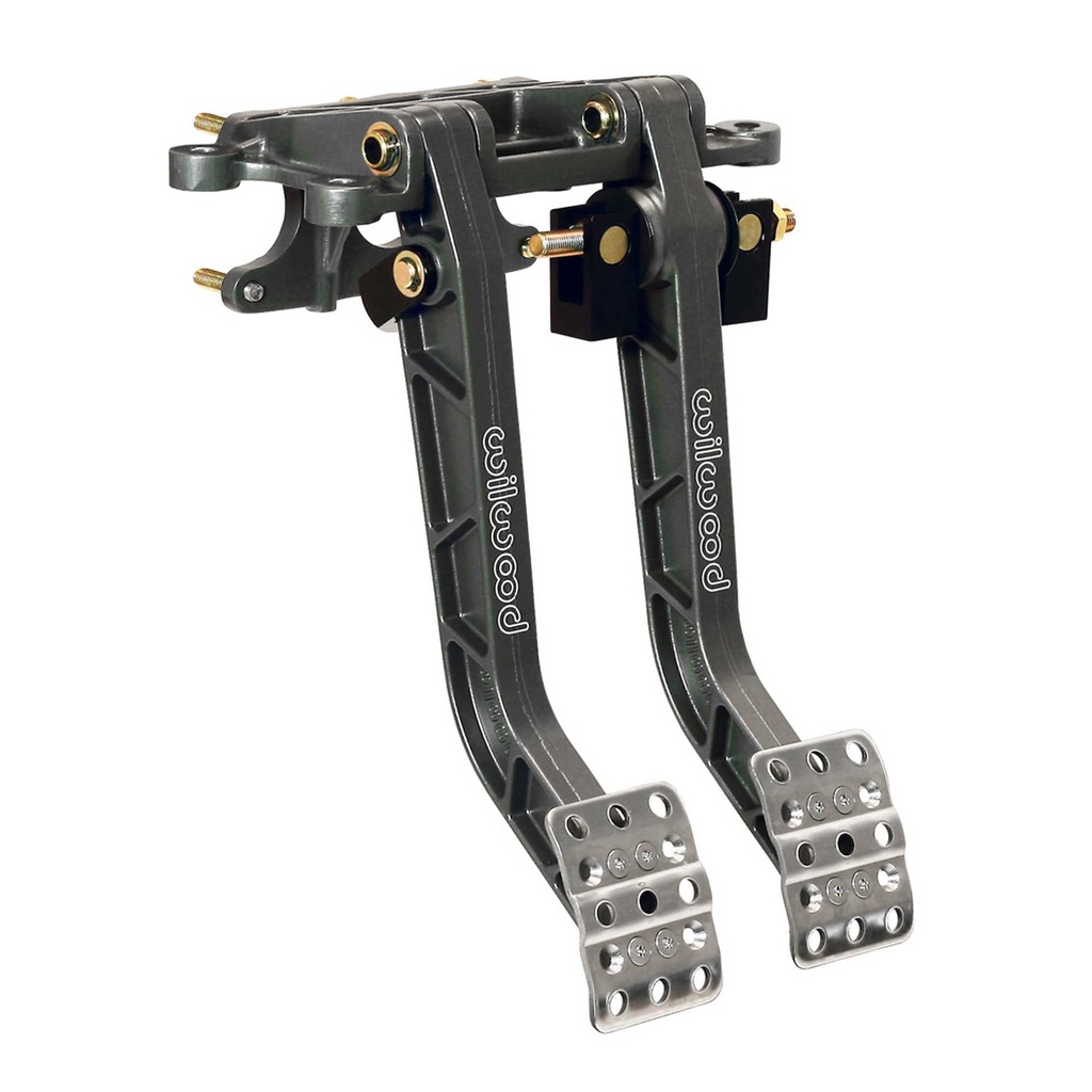 [499123-1587848] Wilwood Adjustable 2 Pedal 6.25 Ratio Universal Swing Mount Pedal Box (Front Facing Master Cylinders)