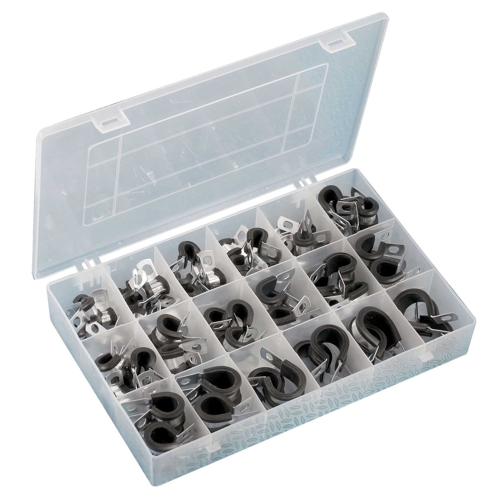 Automec Rubber Lined P Clip Assortment
