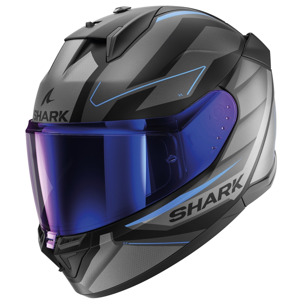 [5001394-3856426] Shark D-Skwal 3 Graphic Motorcycle Helmet (M (57-58cm), Firstlap Black / Blue / Red)