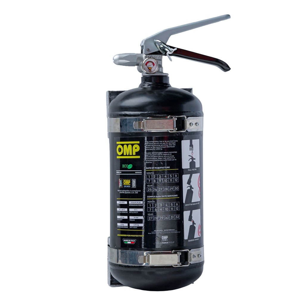 OMP 2.4 Litre Ecolife Plus Hand Held Fire Extinguisher - Aluminium Bottle