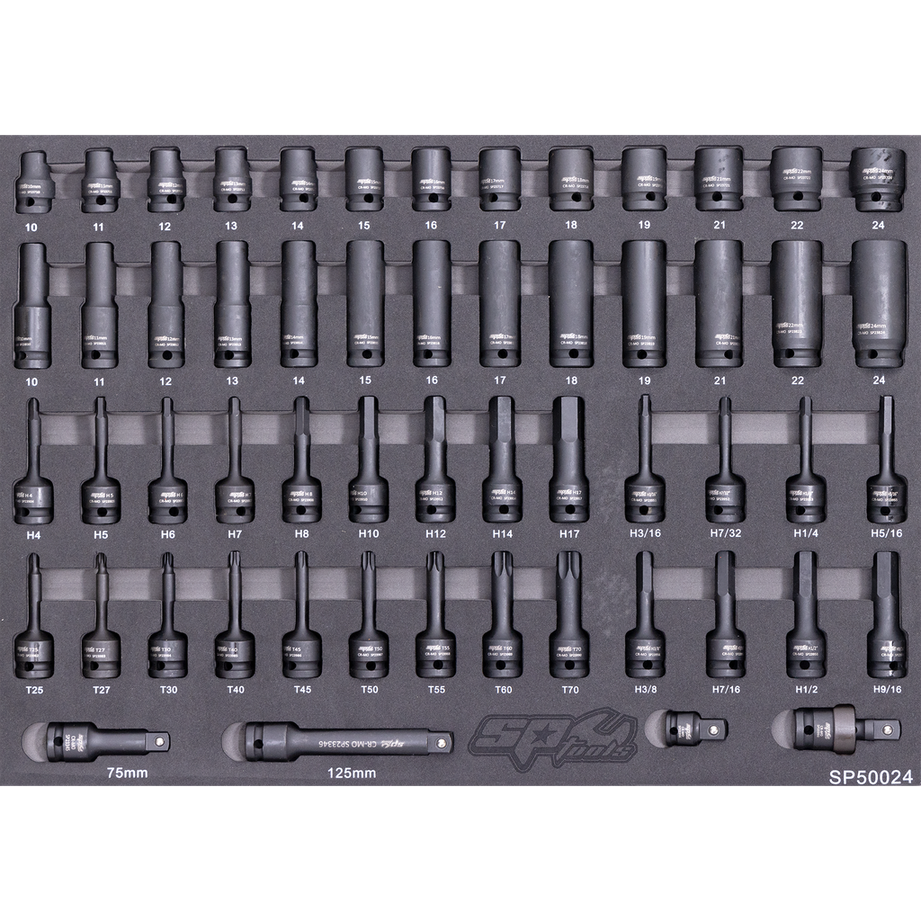[SP50024] EVA TOOLKIT - 56PC SAE - 1/2"DR IMPACT SOCKET SET