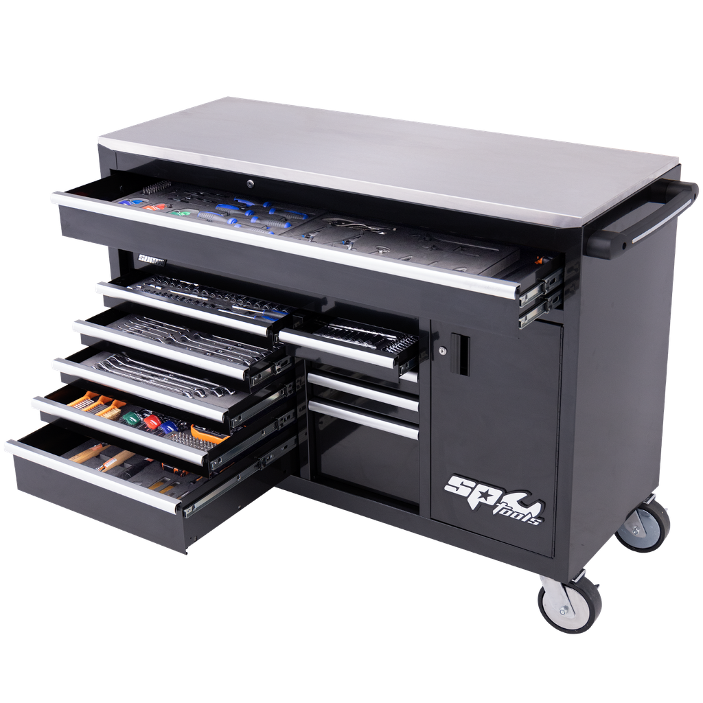 [SP50780X] TOOLKIT 448PC METRIC/SAE - SUMO SERIES ROLLER CABINET WITH SIDE CABINET 12 DRAWER BLACK FOAMED