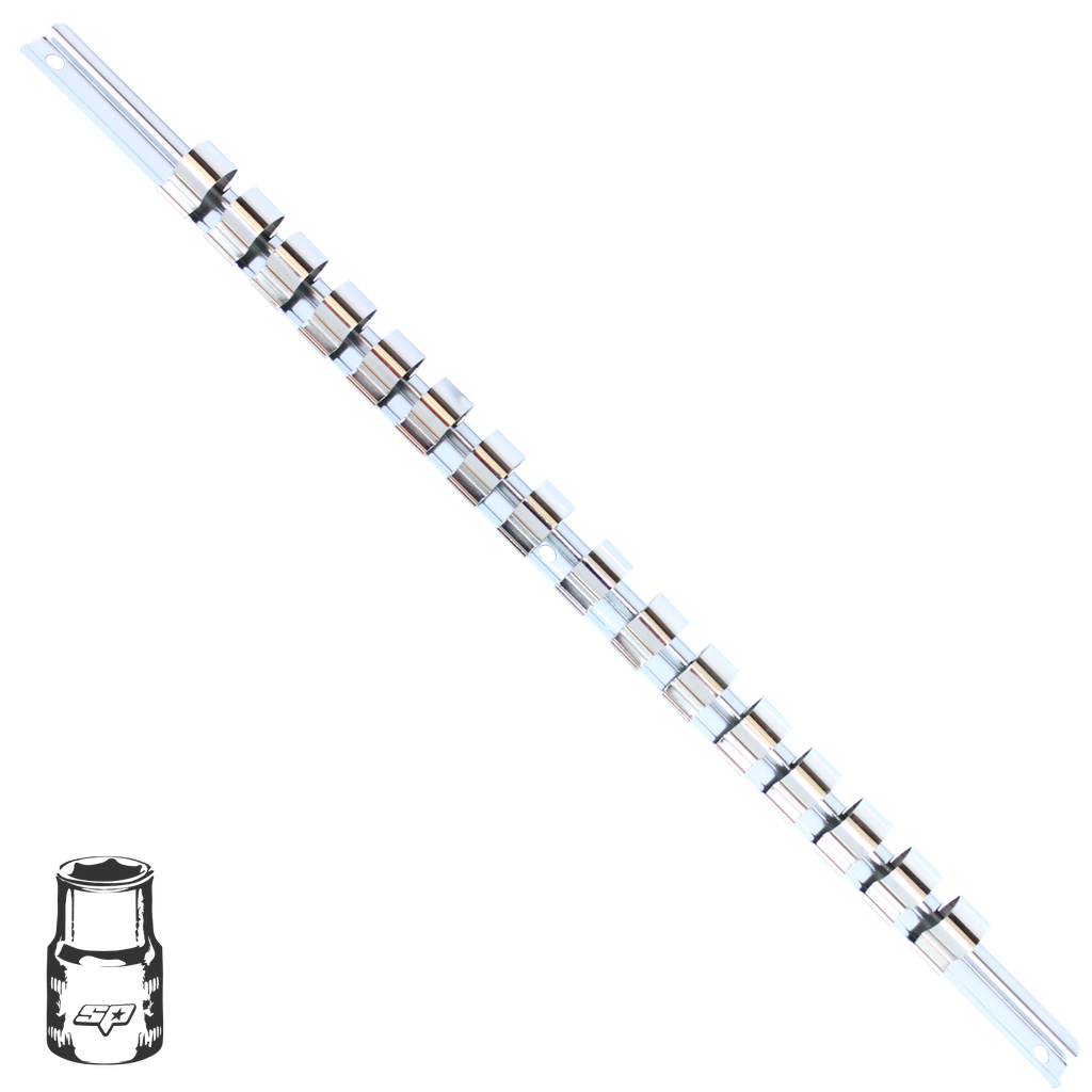 WORKSHOP - SOCKET RAIL 1/2"DR HOLDS 16PC (413MM/16IN)