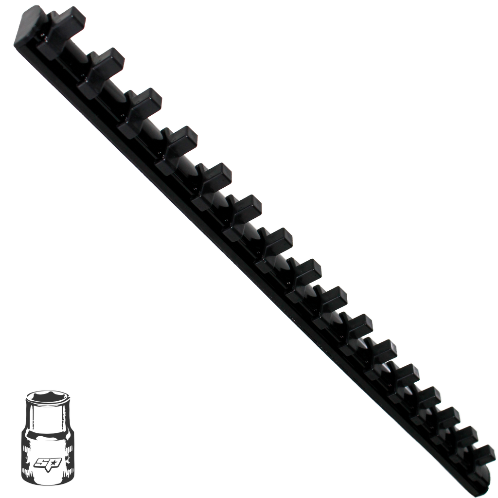[SP201RM] WORKSHOP - SOCKET RAIL 1/4"DR HOLDS 10PC MAGNETIC