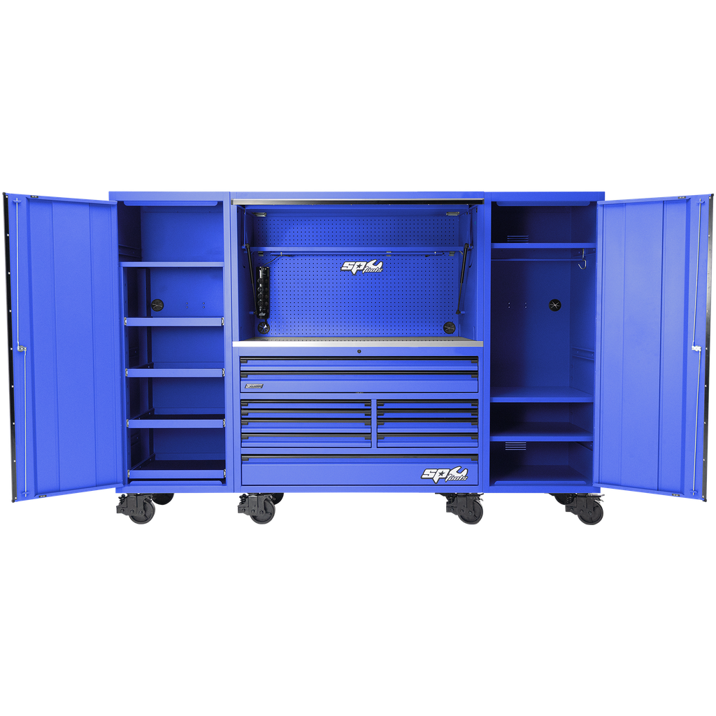 [SP44790BL] WORKSTATION COMPLETE - USA SERIES 114" BLUE/BLACK