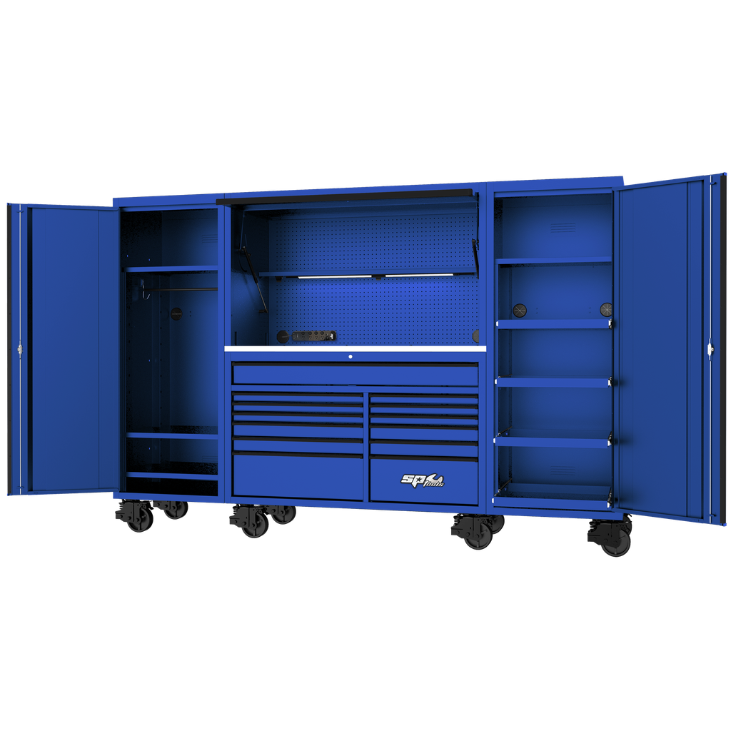 [SP44790BL] WORKSTATION COMPLETE - USA SERIES 114" BLUE/BLACK