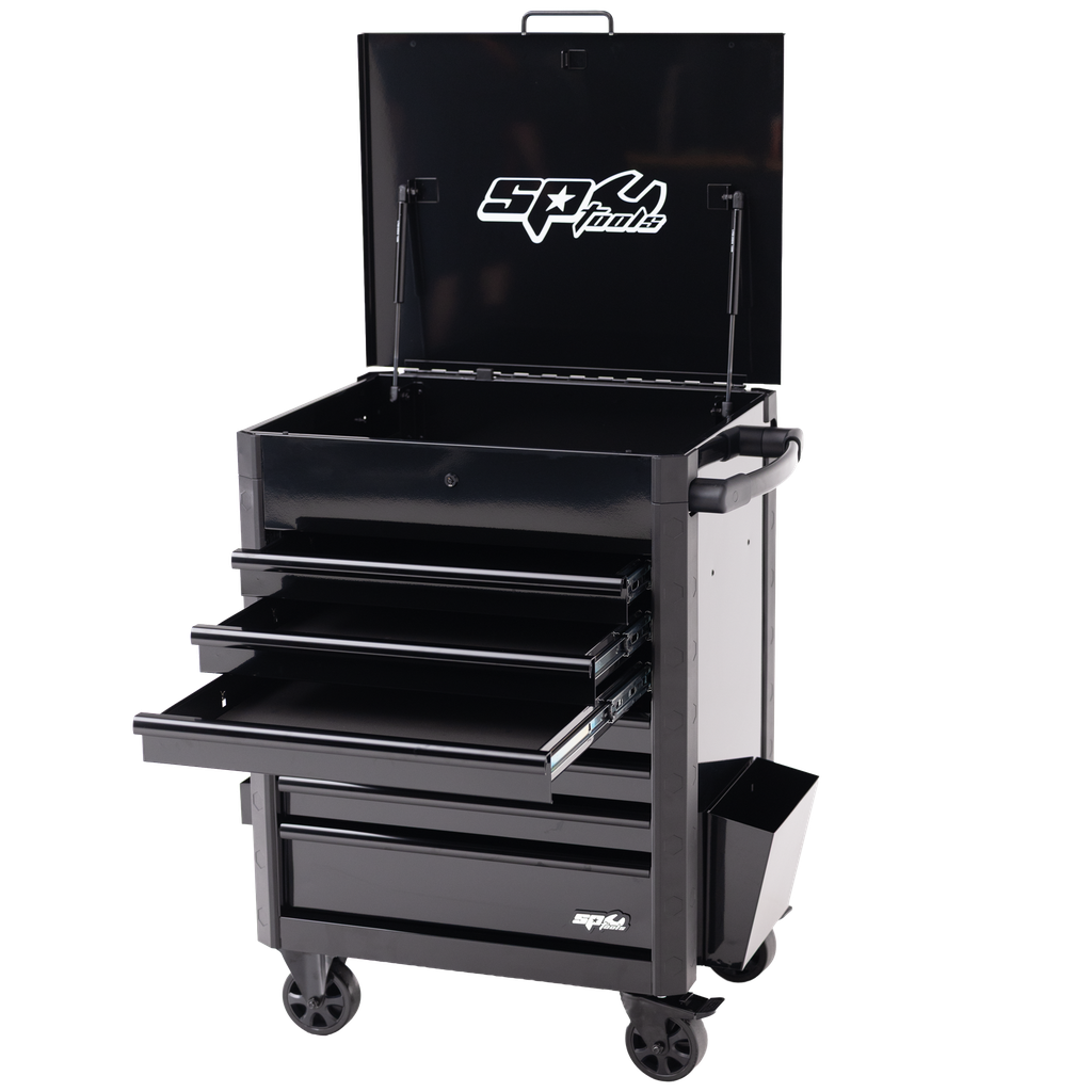 [SP44530BK] TOOL BOX - SERVICE CART 7 DRAWER BLACK/BLACK