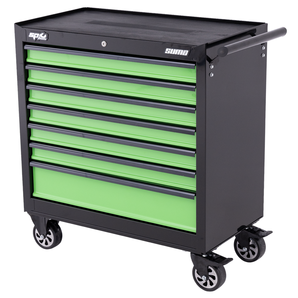 [SP40127] ROLLER CABINET - SUMO SERIES 7 DRAWER BLACK/GREEN