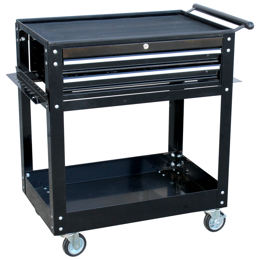 [SP40107] TOOL TROLLEY - 2 DRAWER BLACK