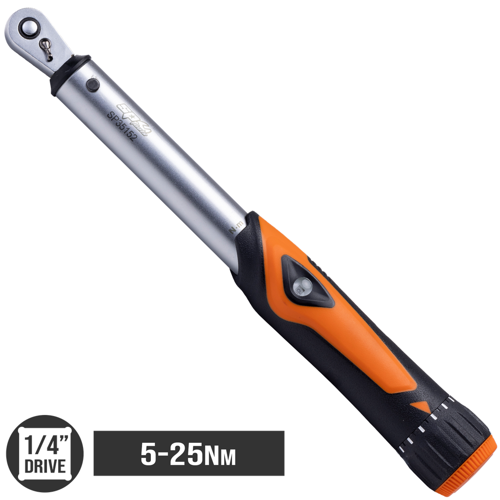 [SP35152] MEASURING - TORQUE WRENCH 1/4"DR 290MM 5-25NM 1.5-18FT/LBS