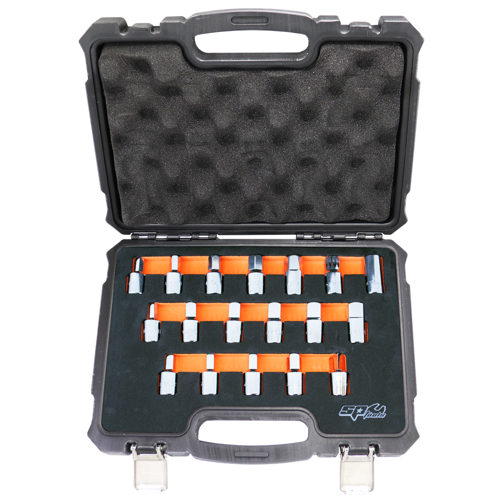 ENGINE SERVICE - OIL DRAIN PLUG KEY SET 3/8" 18PCS