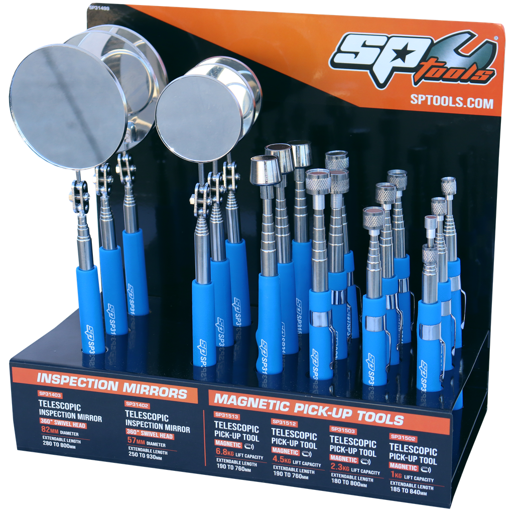[SP31499] AUTO SPECIALITY - PICK-UP TOOL DISPLAY SET MIRROR & MAGNETIC 18PCS