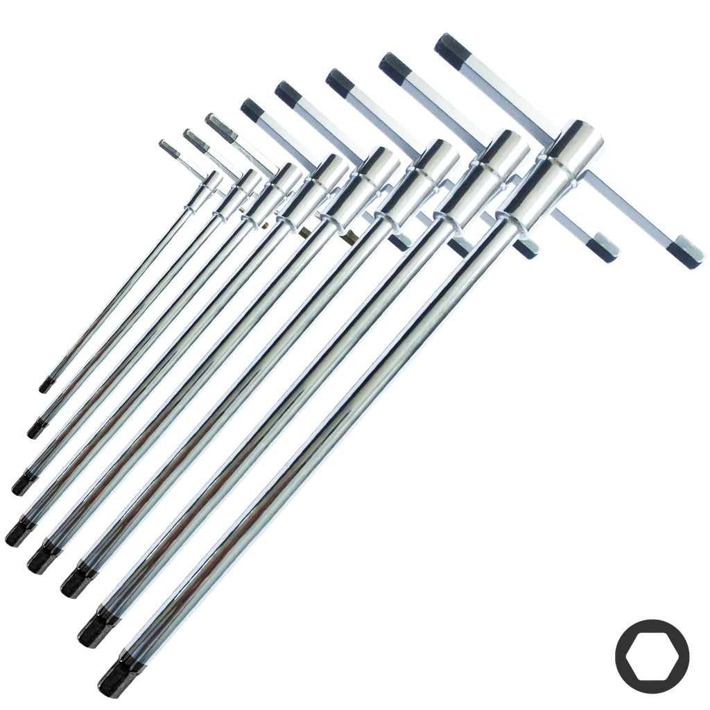 [SP34710] KEY SET - METRIC HEX SLIDING T-HANDLE 8PC