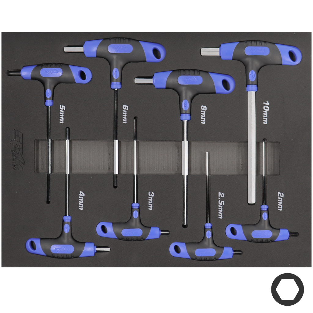 [SP34705] KEY SET - METRIC HEX T-HANDLE IN EVA - 8PC