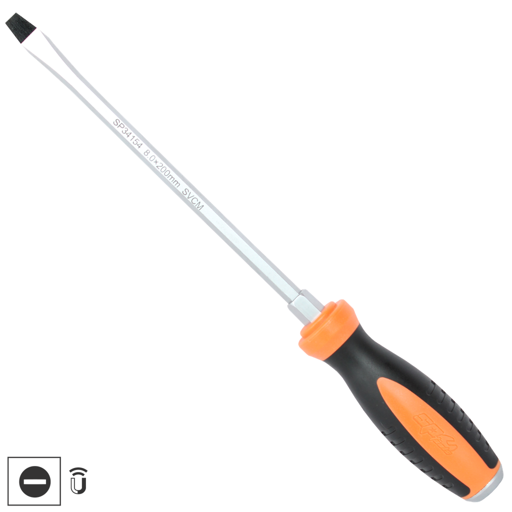 SCREWDRIVER - SLOTTED GO-THRU HEX BOLSTER 8X200MM