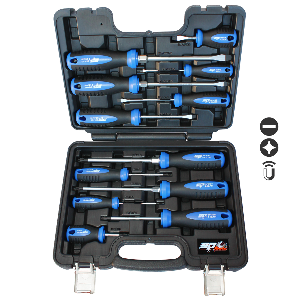 [SP34012] SCREWDRIVER SET - SLOTTED/PHILLIPS PREMIUM - 12PC SET