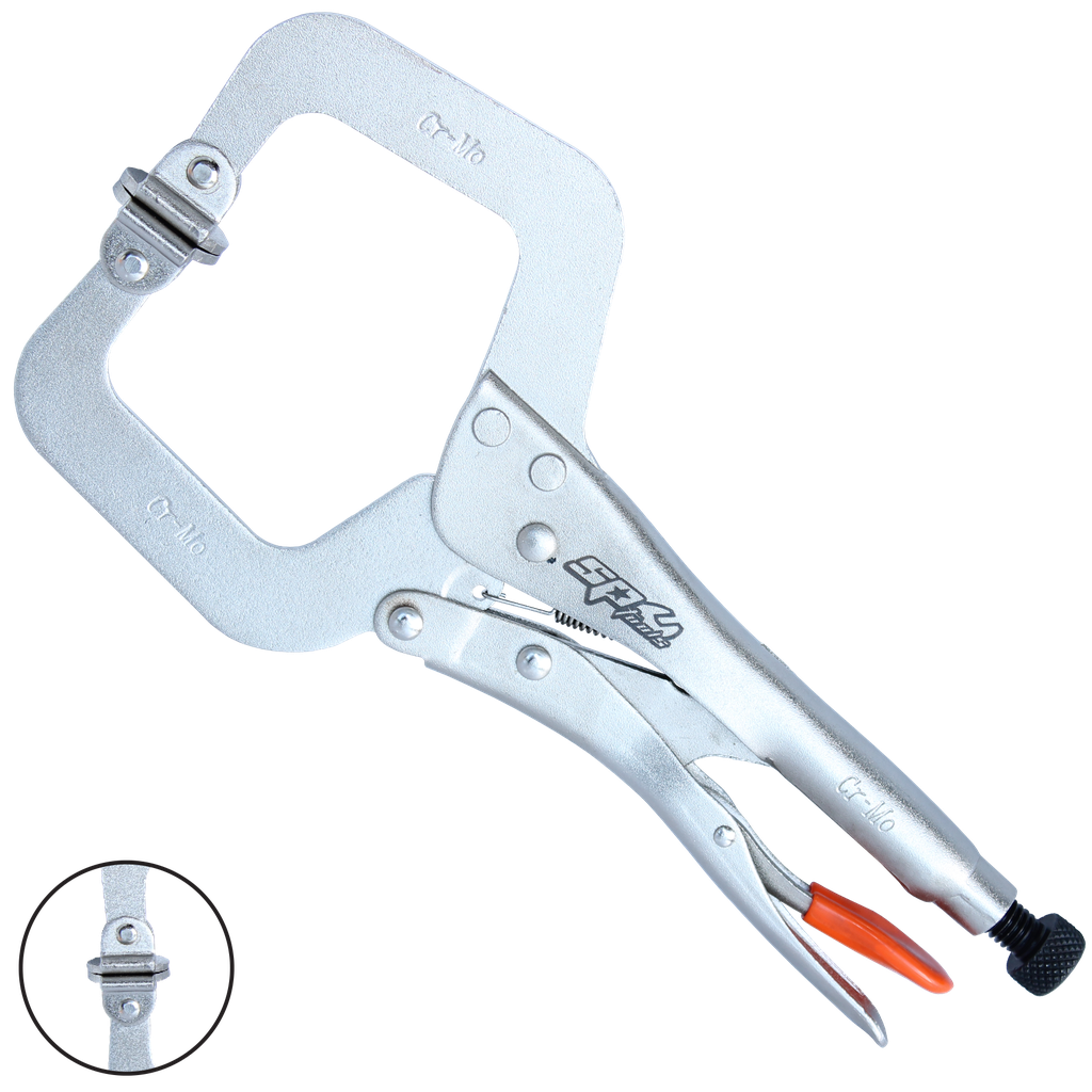 [SP32656] PLIERS & CUTTERS - LOCKING C-CLAMP SWIVEL PADS - 275MM (11")