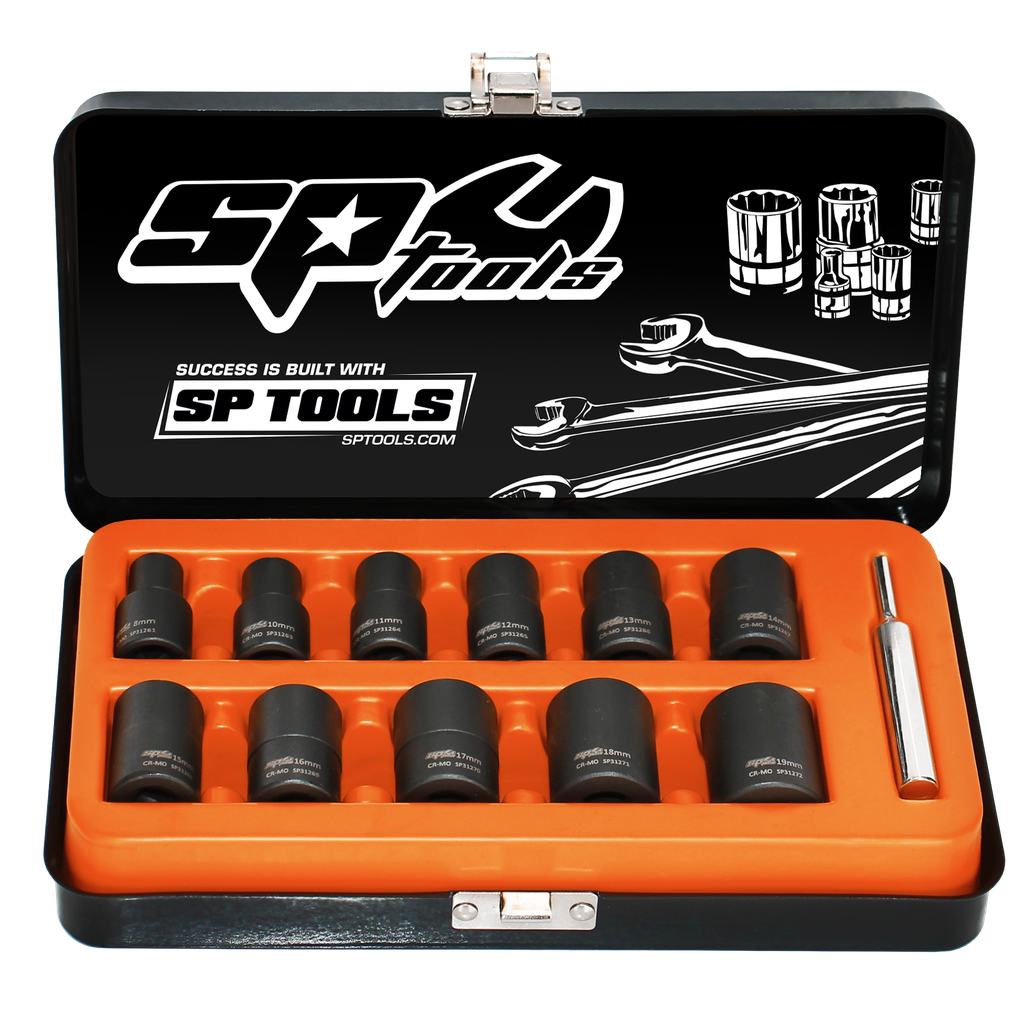SOCKET SET IMPACT TWIST 3/8DR 12PC METRIC