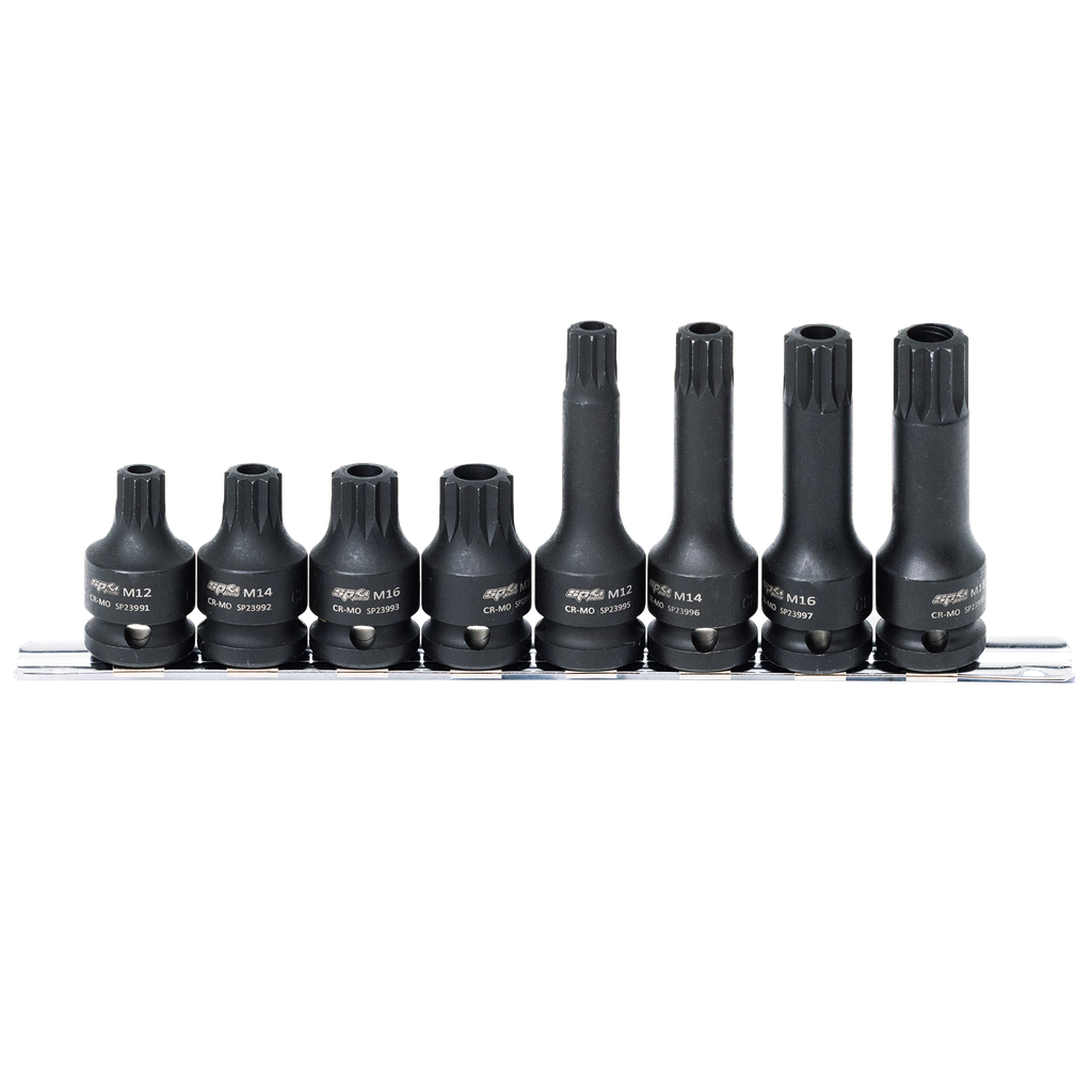 [SP20385] SOCKET RAIL IMPACT 1/2DR TAMPER SPLINE 8PC