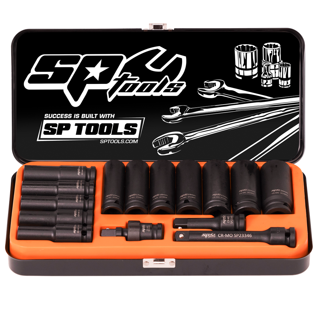 [SP20320] SOCKET SET IMPACT 1/2DR DEEP 6PT 15PC METRIC