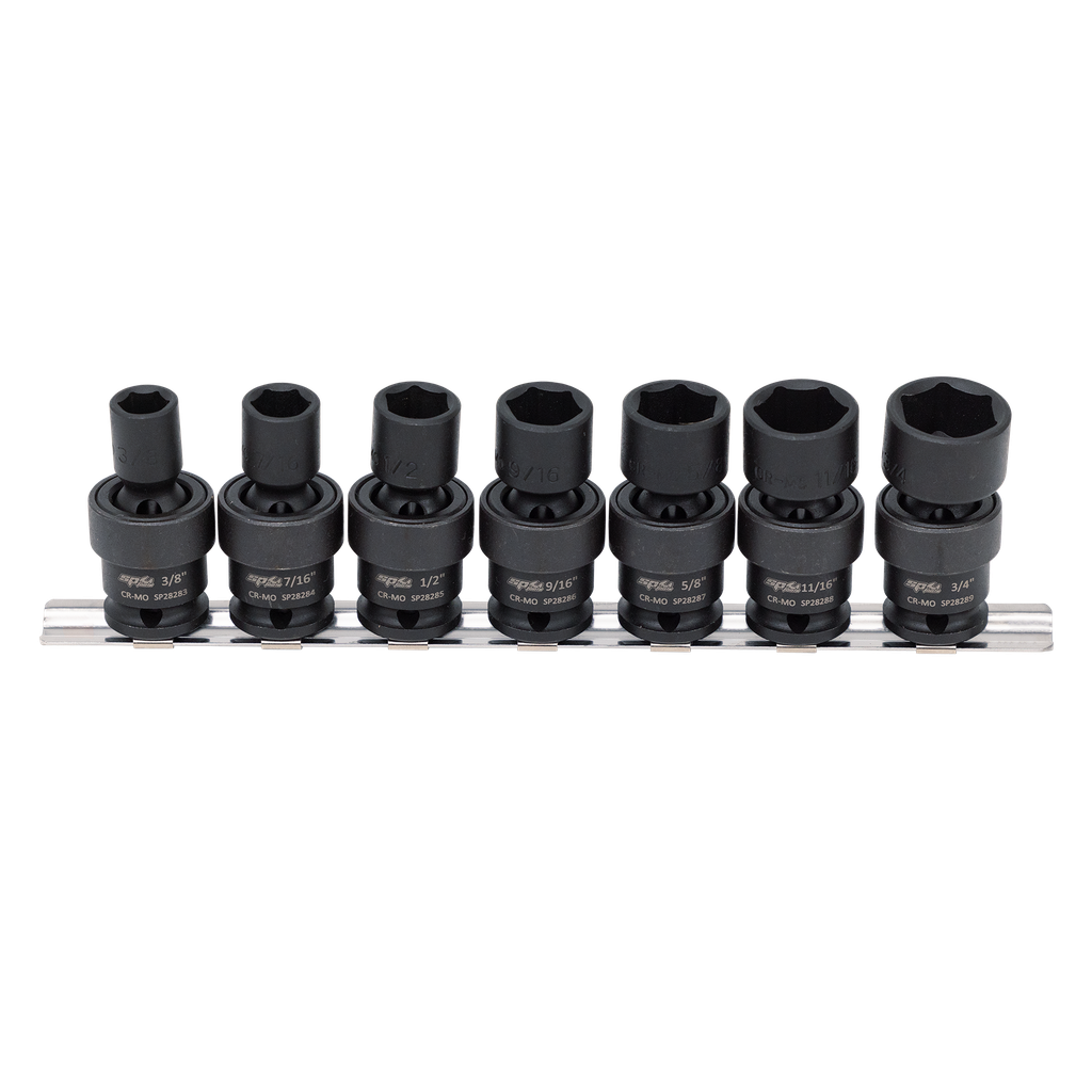 SOCKET SET IMPACT SWIVEL 7PC SAE 3/8DR 6PT