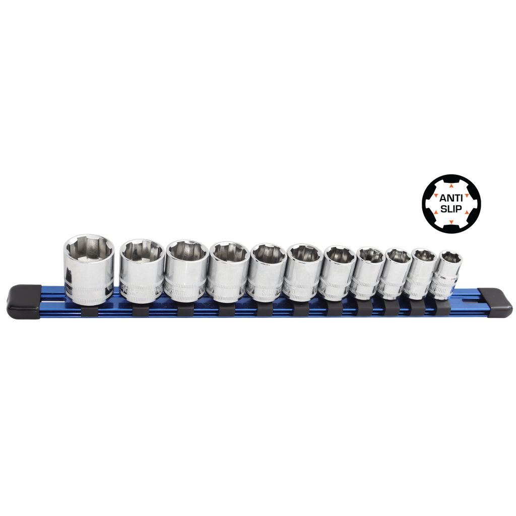 XTREME GRIP SOCKET 1/4"DR 11PC METRIC  4-14MM