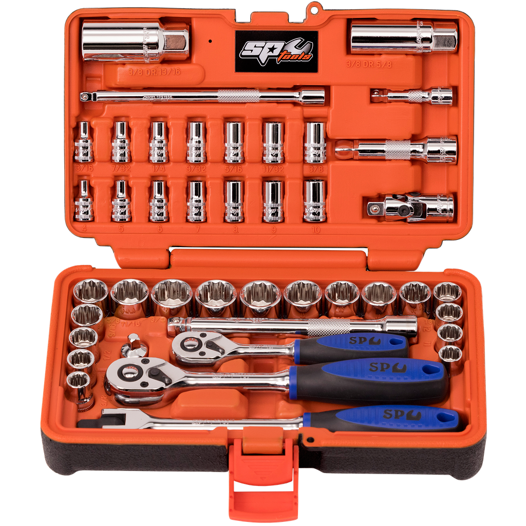 SOCKET SET - 42PC IN X-CASE 1/4"DR & 3/8"DR MET/SAE