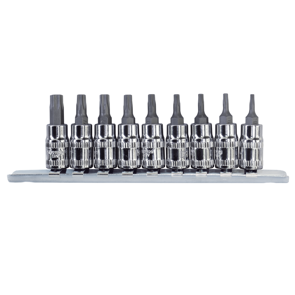 SOCKET RAIL 1/4DR TORX 9PC  - L 37MM
