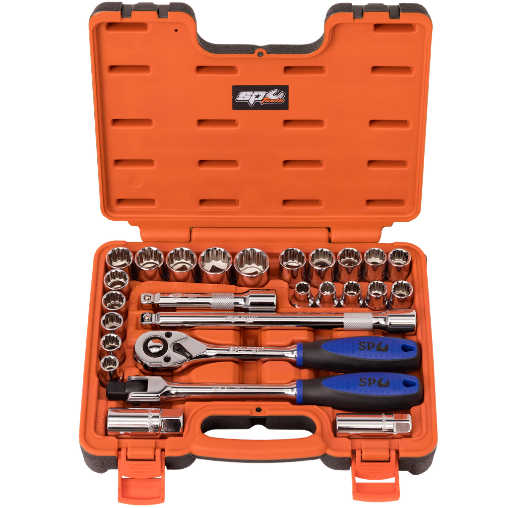 [SP20306] SOCKET SET - 1/2DR 12PT 26PC METRIC/SAE IN X-CASE