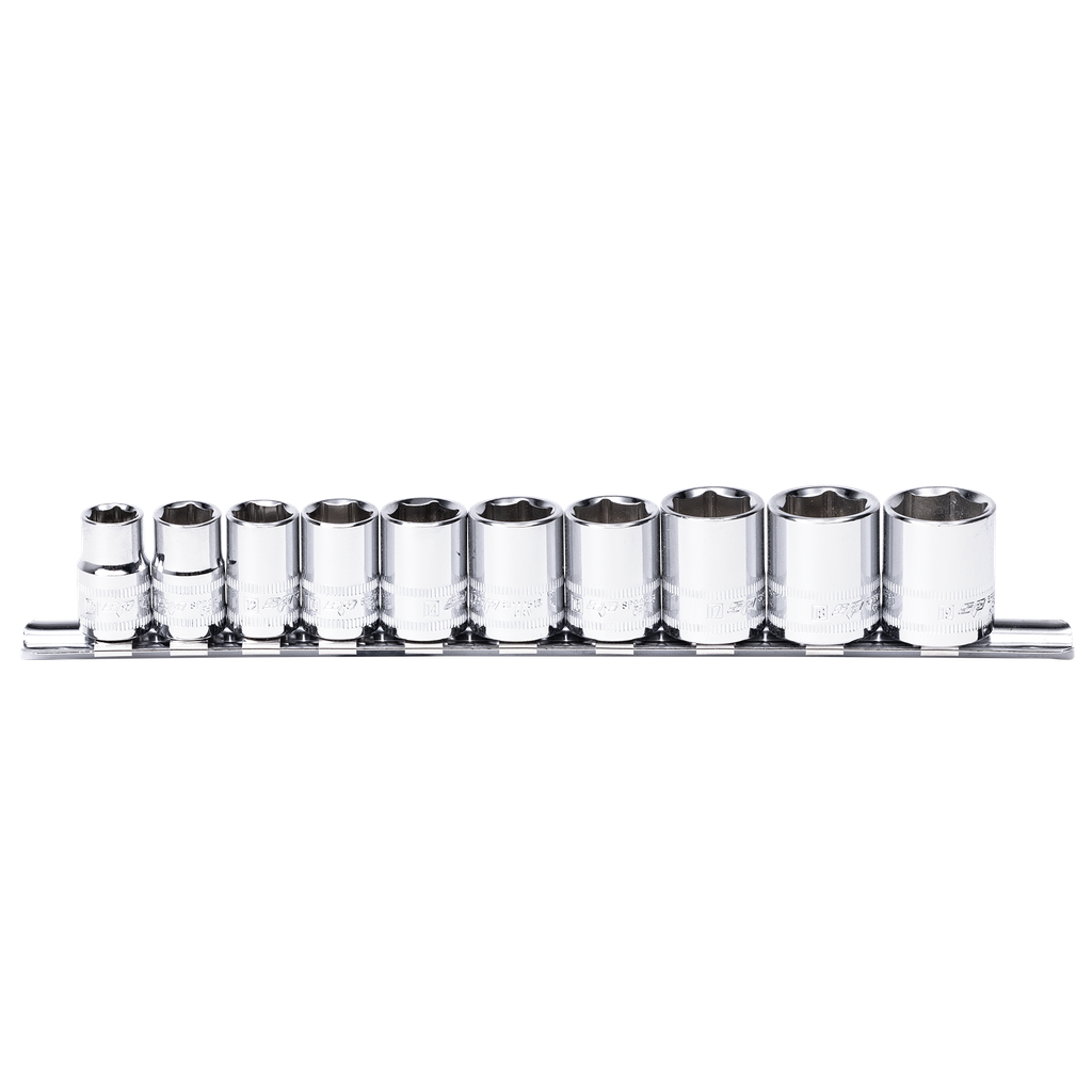 SOCKET RAIL - 3/8DR 6PT 10PC METRIC
